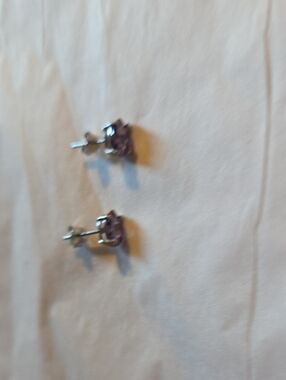 Purple Crystal Stud Earrings - Women Jewelry
